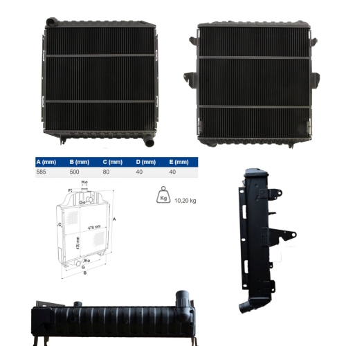 CHŁODNICA DEUTZ-FAHR Agrotron 100, 105, 106, 110, 115, 120, 135, 150, 85, 90, 4.85, 4.90, 4.95, 6.00, 6.01, 6.15, 6.20, 6.30, 6.45, Agrotron 120MKIII, Agrotron 135MKIII, Agrotron 150MKIII