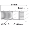 ŚRUBA KOŁA MASSEY FERGUSON 6260, 6265, 6270, 6280, 6290, 8110, 8120, 8130, 8140, 8150, 8160, 8210, 8220, 8240, 8250, 625, 3384601M3, 3384601M4