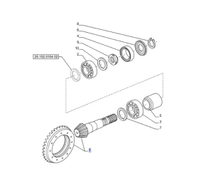 ATAK KÓŁ KOŁO TALERZOWE Z WAŁKIEM KPL NEW HOLLAND T7030, T7040, T7050, T7060, T7070 CASE Puma170, Puma185, Puma200, Puma210, Puma215, Puma220, Puma230, Puma240 STEYR CVT