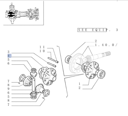 OBUDOWA DYFERENCJAŁU CASE FARMALL 100C, FARMALL 105C, FARMALL 105U, FARMALL 110C, FARMALL 115C, NEW HOLLAND 4835, 5635, FIAT L65, T4.100, T4.105, T4.105F, T4.110, T4.115, T4.120, 5174801, 5167497