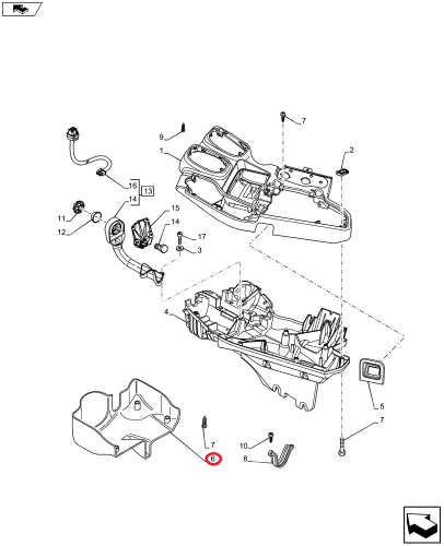 OBUDOWA PODŁOKIETNIKA (JOYSTICKA )NEW HOLLAND T7 ,T6 (84179084)