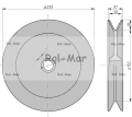 Koło pasowe fi 230 napędowe 526002047 Przetrząsarka Karuzelowa-5244
