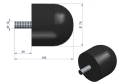 Resor. odbój gumowy śruba M12 wysokość 74mm NR-192 Przyczepa-15555