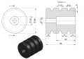 Resor. odbój gumowy otwór mocujący 13mm wysokość 100mm NR-195 Przyczepa-15575