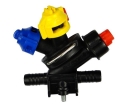 Głowica obrotowa rozpylacz oprawa 08 potrójna przelotowa ze śrubą Opryskiwacz-11732