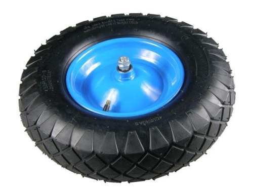 Koło do taczki kompletne 4.00-8 felga 1.2 mm wzmocnione 4PR plus oś grubości 15 mm-8052