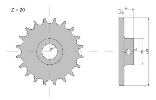 Koło zębate Z-20 elewatora Claas-8531