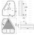 LED LAMPA ZESPOLONA, Funkcje: 4, Hamulec / Tylna / Obrysowa / Cofania, prawa, 12-24V