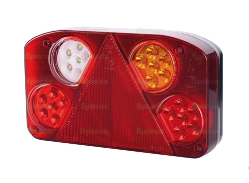 LED LAMPA ZESPOLONA, Funkcje: 5, Hamulec / Tylna / Obrysowa / Przeciwmgielna / Cofania, prawa, 12-24V