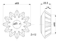 Satelita mechanizmu różnicowego przedni napęd 84174026  Zetor-57764