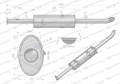 Tłumik TURBO 1676mm 9.8kg C-385 inox gięty wylot Waryński-90176