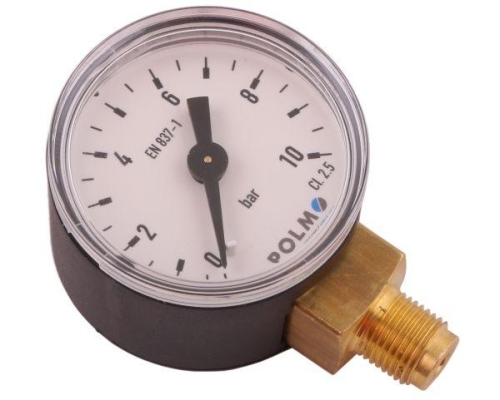 Manometr suchy M40 0-10 bar gwint G1/8" dolne przyłącze obudowa plastikowa POLMO-71734