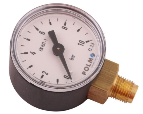Manometr suchy M40 0-10 bar gwint M10x1 dolne przyłącze obudowa plastikowa POLMO-71745
