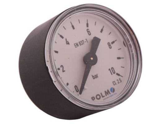 Manometr suchy M40 0-10 bar gwint M10x1 tylne przyłącze obudowa plastikowa POLMO-71739