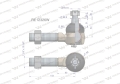 Przegub kierowniczy 153mm - 1 1/8"L RE12326 WARYŃSKI-70664
