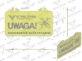 Tabliczka informacyjna UWAGA OGRODZENIE ELEKTRYCZNE Royal Farm-89351