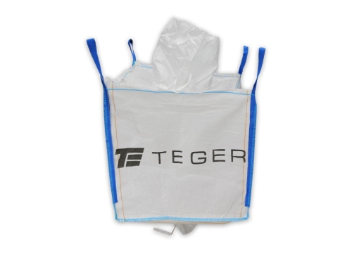 Worek BIG BAG 500kg. 90 x 90 x 90. 4 uchwyty. Lej zasypowy / Lej spustowy. Tasiemka /TEGER-89571