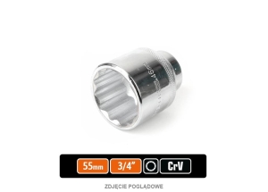 Klucz nasadowy 3/4" dwunastokątny 55 mm / TEGER