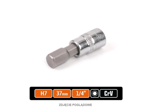 Klucz nasadowy 1/4" z bitem HEX 37 mm/H7 /TEGER-88337