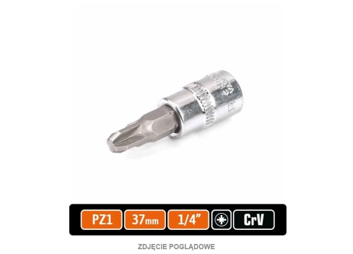 Klucz nasadowy 1/4" z bitem PZ 37 mm/PZ1 / TEGER-87929