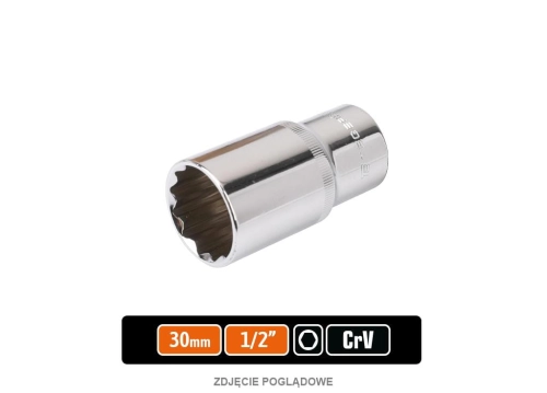 Klucz nasadowy 1/2" sześciokątny długi 30 mm / TEGER-88047