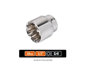 Klucz nasadowy 1/2" SPLINE 18 mm / TEGER