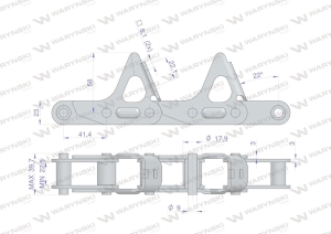 Łańcuch obrywacza kolb przystawki do kukurydzy 54 ogniwa 55VDF1 x 54A CPEF(CP) zastosowanie CNH 84814701 WARYŃSKI