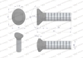 Śruba kpl. redliczkowa półokrągła M8x33 mm kl. 8.8 Waryński ( sprzedawane po 25 )-68615