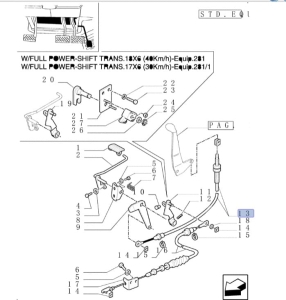 LINKA GAZU NEW HOLLAND TM115, TM120, TM130, TM135, TM140, TM150, TM155, TM165, FORD 8160, 8260, 8360, 8560, FIAT M100, M115, M135, M160 82000803, 82000803, 82027253, 87394940