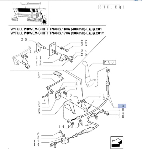 LINKA GAZU NEW HOLLAND TM115, TM120, TM130, TM135, TM140, TM150, TM155, TM165, FORD 8160, 8260, 8360, 8560, FIAT M100, M115, M135, M160 82000803, 82000803, 82027253, 87394940
