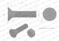 Śruba kpl. płużna podsadzana D 608 M12x50 mm kl.12.9 zastosowanie ząb SX Waryński ( sprzedawane po 25 )-86276