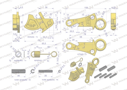 Zestaw naprawczy do haków Cat-2HD WARYŃSKI-62688