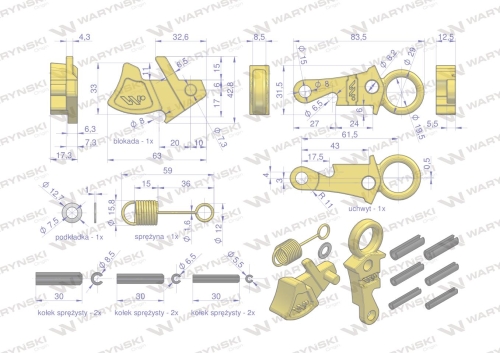 Zestaw naprawczy do haków Cat-2S WARYŃSKI-62689