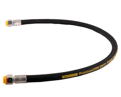 Przewód hydrauliczny 275 bar gwint DKR/DKR 1/2" BSP proste L-1000mm DN12-2SN (C11C11/211/13-1000) 27.5 Mpa-73351