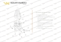 Joystick pod linki zakończone widełkami z 1 przełącznikiem (z przyciskiem na widełki IP-6029. JOYSTIKW) Waryński-74051