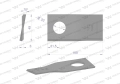 Nóż. nożyk kosiarka prawy 100x48x3mm otwór 23 zastosowanie T683R Mortl WARYŃSKI ( sprzedawane po 25 )-71440