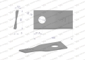 Nóż. nożyk kosiarka prawy 100x48x3mm otwór 19 zastosowanie 570418 Niemeyer WARYŃSKI ( sprzedawane po 25 )-71502