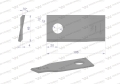 Nóż. nożyk kosiarka prawy 106x48x4mm otwór 19 zastosowanie 570444 Niemeyer WARYŃSKI ( sprzedawane po 25 )-71392