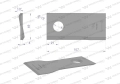 Nóż. nożyk kosiarka lewy 107x50x4mm otwór 19 zastosowanie 570683 Niemeyerl WARYŃSKI ( sprzedawane po 25 )-71358