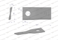 Nóż. nożyk kosiarka prawy 107x50x4mm otwór 19 zastosowanie 13800032 JF-Stoll WARYŃSKI ( sprzedawane po 25 )-71374