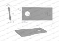 Nóż. nożyk kosiarka lewy 112x48x4mm otwór 19 zastosowanie 123706 134309 Fella WARYŃSKI ( sprzedawane po 25 )-71492