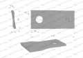 Nóż. nożyk kosiarka lewy 114x48x4mm otwór 19 zastosowanie 13800014 JF-Stoll WARYŃSKI ( sprzedawane po 25 )-71510