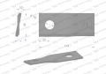 Nóż. nożyk kosiarka prawy 114x48x4mm otwór 19 zastosowanie 13800015 JF-Stoll WARYŃSKI ( sprzedawane po 25 )-71396