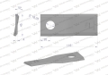 Nóż. nożyk kosiarka prawy 115x45x4mm otwór 18.25 zastosowanie 55906100 CC23500 Kuhn WARYŃSKI ( sprzedawane po 25 )-71356