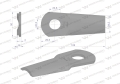 Nóż. nożyk kosiarka gięty 128X50X4mm otwór 20.5x22.8 zastosowanie 561103000 Kvereland Taarup WARYŃSKI ( sprzedawane po 25 )-71649