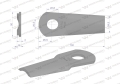Nóż. nożyk kosiarka gięty 132X50X4mm otwór 20.5x23 zastosowanie 13800013 JF-Stoll WARYŃSKI ( sprzedawane po 25 )-71608