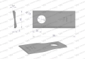 Nóż. nożyk kosiarka lewy 96x40x3mm otwór 19 zastosowanie 16502727 Deutz Fahr Kverneland WARYŃSKI ( sprzedawane po 25 )-71452