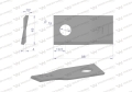 Nóż. nożyk kosiarka prawy 98x48x4mm otwór 19 zastosowanie 153171419 SIP WARYŃSKI ( sprzedawane po 25 )-71314