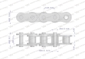 Łańcuch rolkowy wariator motowideł - napęd 50A-125PS+Z+3PS+Z+1+Z zastosowanie New Holland 84058835 Waryński-74474