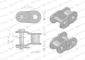 Półogniwo łańcucha wzmocnione P08A-1 ANSI A 40 (R1 1/2) Waryński ( sprzedawane po 10 )-72454